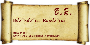 Békési Roxána névjegykártya