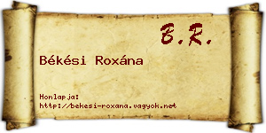 Békési Roxána névjegykártya
