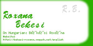 roxana bekesi business card